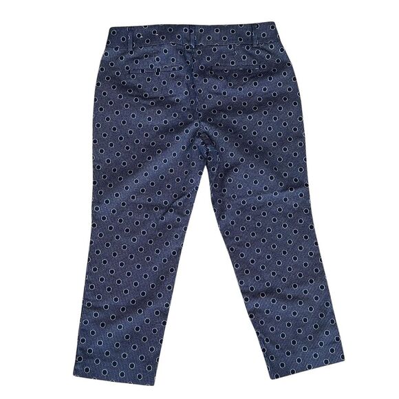 Ann Taylor Petite Polka Dot Capri Pants Navy Blue Size 8 Casual - Picture 7 of 8